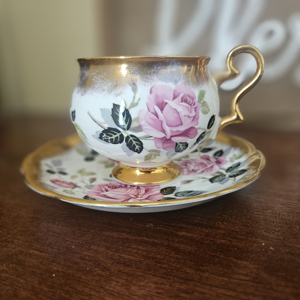 Antique Taylor & Kent Bone China Teacup and Saucer Set - Picture 2 of 5
